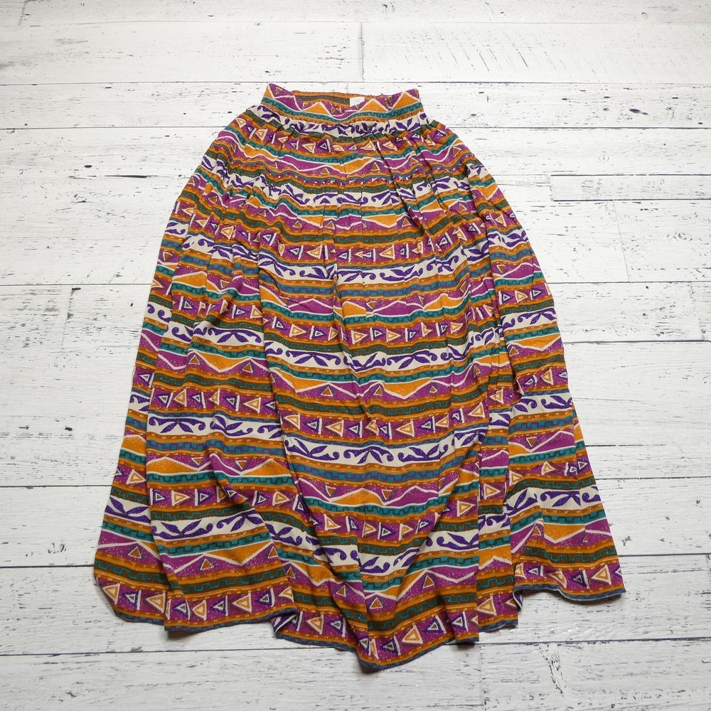 Pendleton Skirt Womens Small Tall Multicolor Southwestern Geometric Made USA